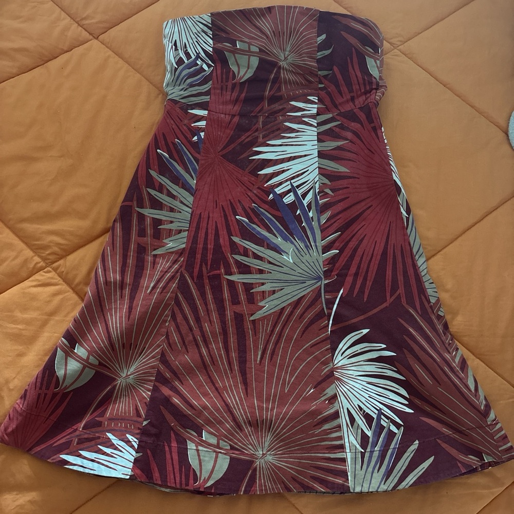 GAP Red and White Strapless A-Line Sundress